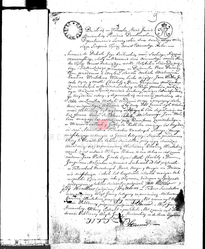 image.from.unit.number "Dowody do Akt Małżeństwa Gminy Wigierskiey od dnia 1 Maja 1814 Roku do dnia ostatniego Grudnia 1815 Roku."