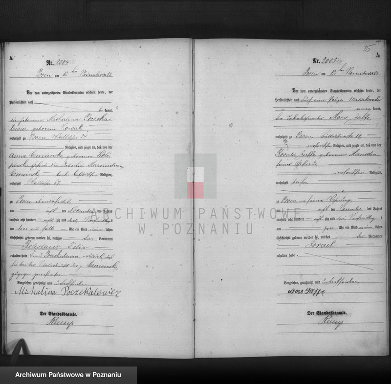 Obraz 19 z jednostki "Księga urodzeń t. V"