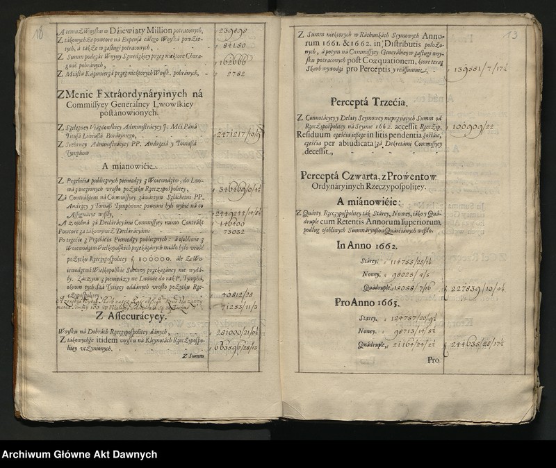 image.from.unit.number "Księgi obejmujące tzw. addytamenta wojskowe, delaty kwarciane, taryfy, hyberny i inne. 1643-1794"