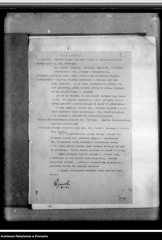 Obraz 5 z jednostki "Protokoły zebrań Zarządu Okręgu Poznańskiego"