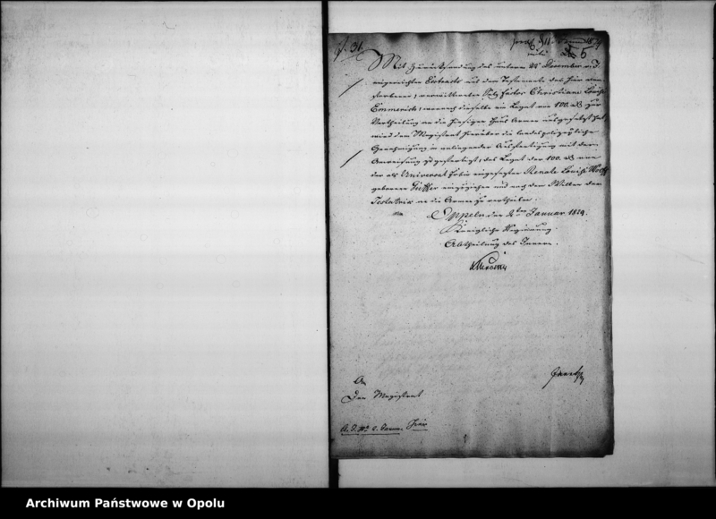Obraz 8 z jednostki "Acta betreffend das von der verstorbenen verwitweten Salz Faktor Emmerich der hiesigen Haus Armen ausgesetzte Legat per 100 rtl. pro 1829"