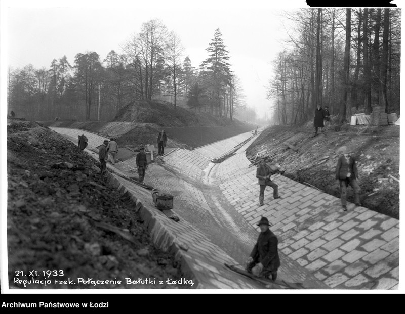 Obraz 1 z jednostki "Połączenie Łódki z Bałucką w Lesie Miejskim (Park na Zdrowiu) 21.11.1933"