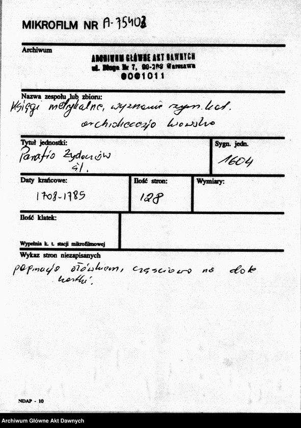 image.from.unit.number "Parafia: Żydaczów. Dekanat: Stryj. Księga metrykalna ślubów dla całej parafii."