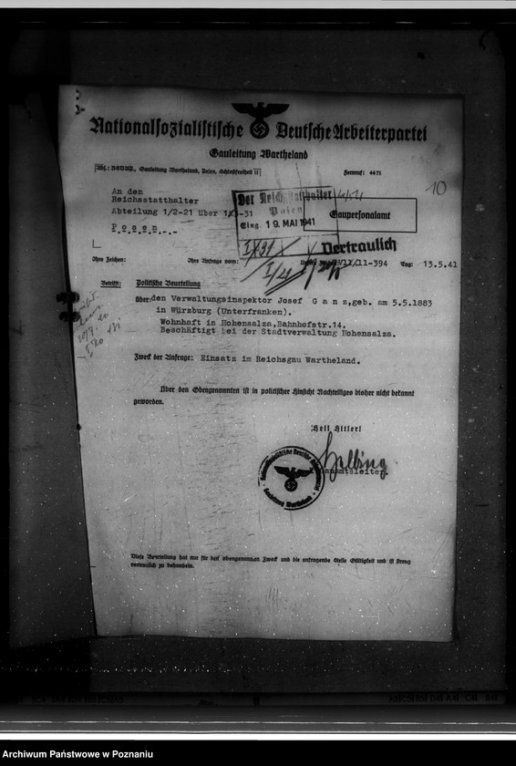 Obraz 14 z jednostki "Politische Beurteilungen der Angestellten"