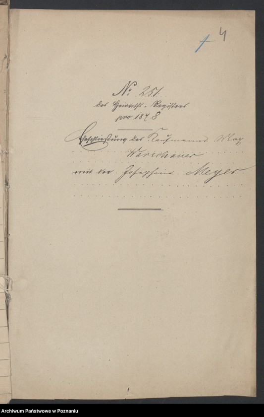 Obraz 6 z jednostki "Die von den Verlobten beigebrachten Urkunden zur Eheschliessung pro 1878"