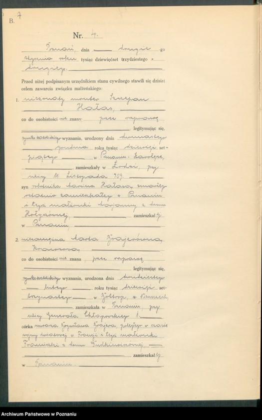 Obraz 9 z jednostki "Księga miejscowa małżeństw tom I [Rejestr główny małżeństw]"