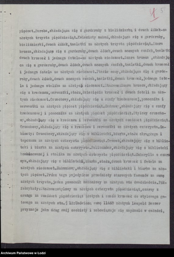 Obraz 7 z jednostki "M. Besser, dzierżawca Leopold Besser- fabryka mebli"