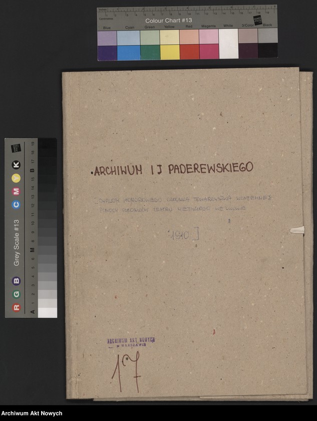 image.from.unit.number "Dyplom honorowego członka Towarzystwa Wzajemnej Pomocy Członków Teatru Miejskiego we Lwowie"