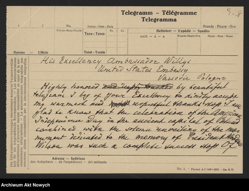 image.from.unit.number "Willys John N. (ambasador Stanów Zjednoczonych AP w Polsce); Załączniki: kopia telegramu J.N. Willys