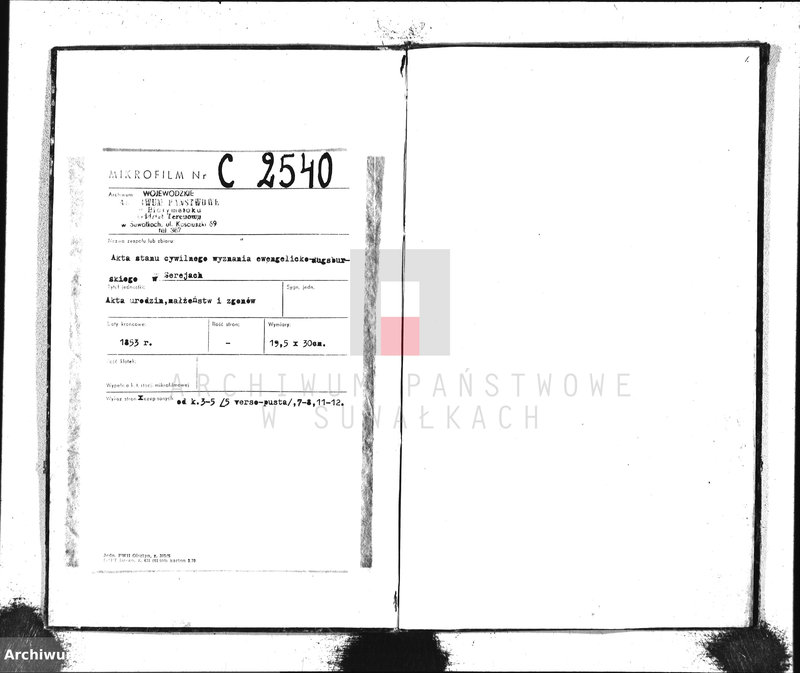 image.from.unit.number "Duplikat aktów stanu cywilnego urodzenia, małżeństw i zejścia w filiale Ewangelicko-Augsb. w Serejach za rok 1853"