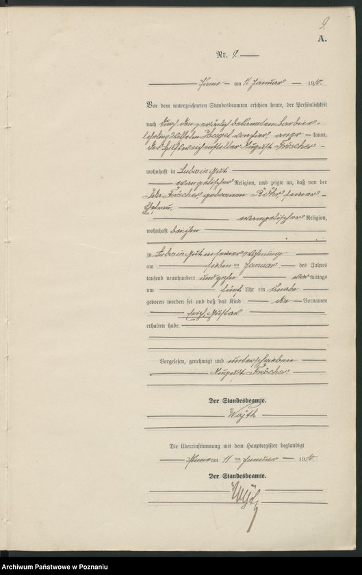 Obraz 12 z jednostki "Geburts-Neben-Register"