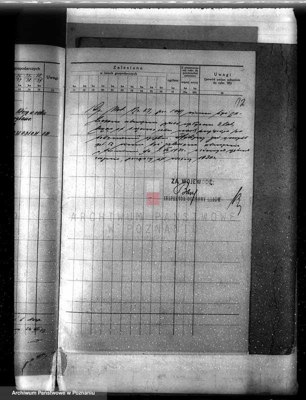 image.from.unit.number "Plan urządzenia gospodarstwa leśnego dla lasu majętności Przyborówko powiat szamotulski 1929-1939"
