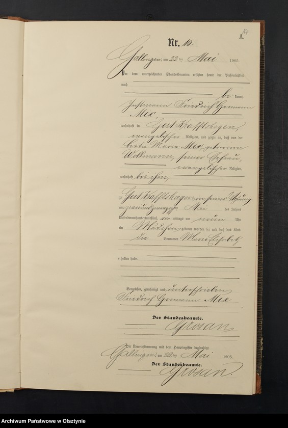 Obraz 20 z jednostki "Geburts-Neben-Register Nr 1 - 43"