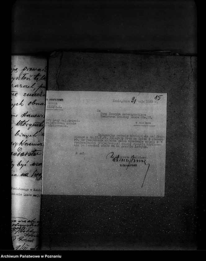 Obraz 19 z jednostki "Zmiana rodzaju użytkowania w związku z parcelacją 84 ha gruntów leśnych w majątku Grzymiszew powiat turecki"