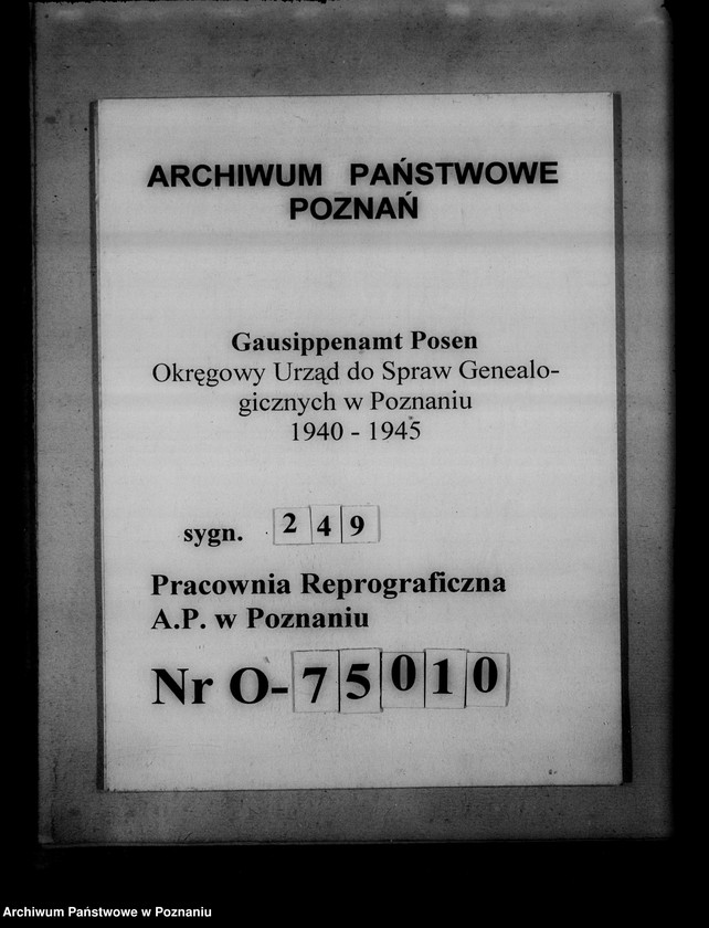 Obraz 1 z jednostki "Einziehungsprotokolle [ksiąg kościelnych] Kreis Obornik [powiat obornicki]"