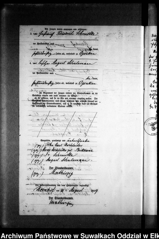 image.from.unit.number "Heiraths-Neben-Register des Preussischen Standes-Amtes Gr. Strengeln Kreis Angerburg"