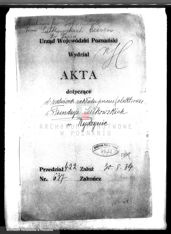 Obraz 4 z jednostki "Zatwierdzenie zakładu przemysłowego /elektrowni/ Fundacji Sułkowskich w Rydzynie"