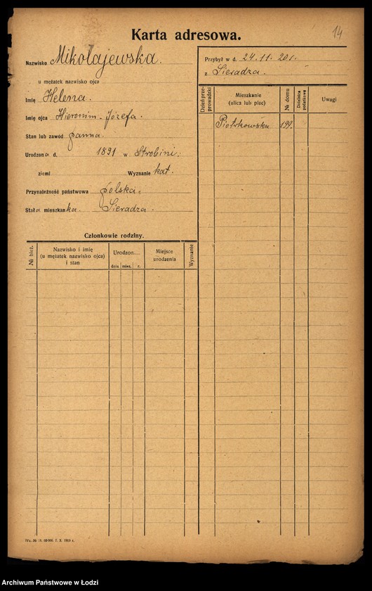 Obraz 17 z jednostki "[Spis ludności Łodzi] Mikołajew - Milchteich"
