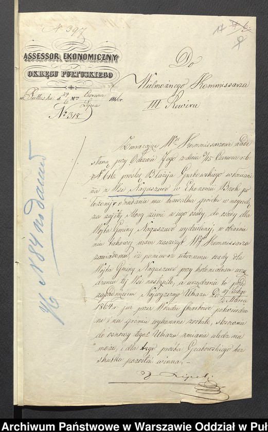 image.from.unit.number "O urządzaniu chłopów byłej państwowej wsi Nagoszewo wchodzącej w skład byłej ekonomii Brok, gm. Poręba"