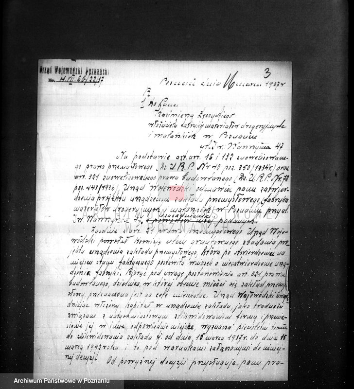 Obraz 7 z jednostki "/Fabryka materiałów drogeryjnych i malarskich K. Łączycki w Poznaniu- korespondencja w sprawie zatwierdzenia/"