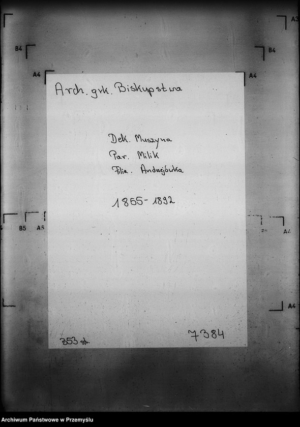 image.from.unit.number "[Kopie ksiąg metrykalnych parafii Milik z filią Andrzejówka (dekanat Muszyna)]"