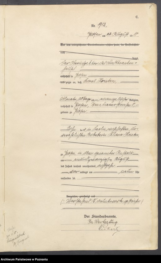 Obraz 11 z jednostki "Księga miejscowa zgonów tom V [Rejestr główny zgonów]"