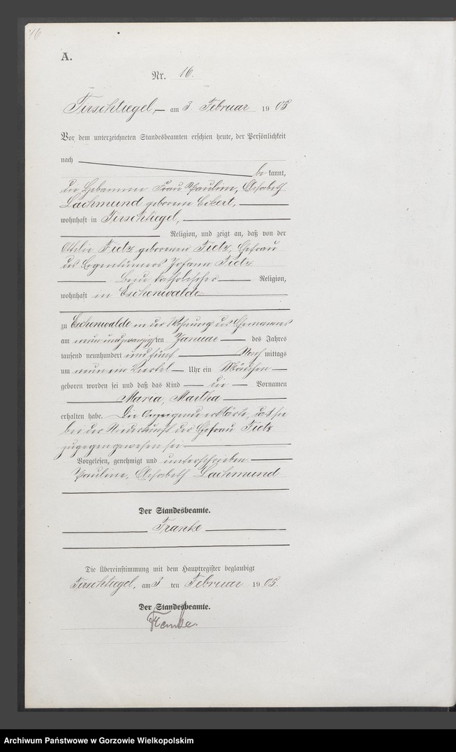 Obraz 19 z jednostki "Geburts Register"