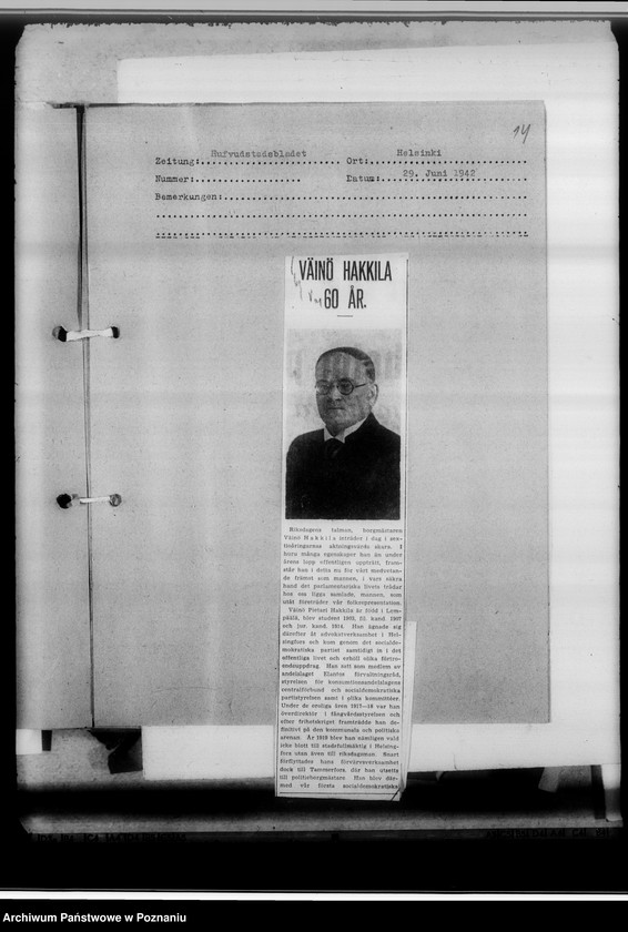 Obraz 18 z jednostki "[Wycinki z prasy przedstawiające biografie wybitnych osobistości ze świata politycznego i wojskowego z krajów europejskich i pozaeuropejskich]"