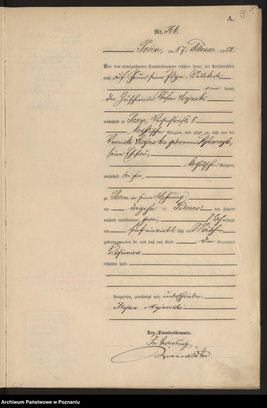 Obraz 12 z jednostki "Księga miejscowa urodzeń t. II"