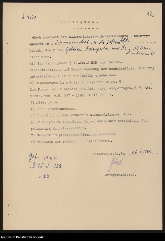 Obraz 14 z jednostki "Bracia Baumgartner i S-ka – fabryka knotów i sznurów"