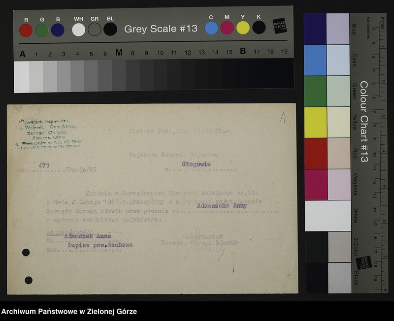 Obraz 6 z jednostki "Zaświadczenia Zarządu Okręgu ZBoWiD dotyczące osadnictwa wojskowego (układ alfabetyczny: A do G)"