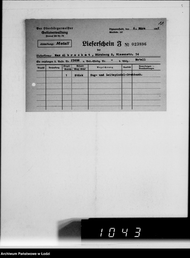 Obraz 15 z jednostki "Werkzeugmaschinen.[Korespondencja w sprawie zakupu]"