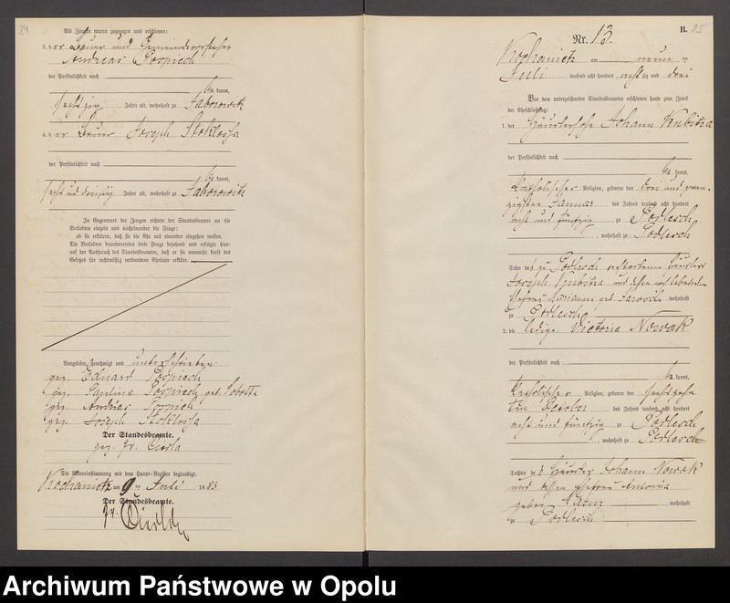 image.from.unit.number "Urząd Stanu Cywilnego Kochaniec Księga małżeństw rok 1883-85"