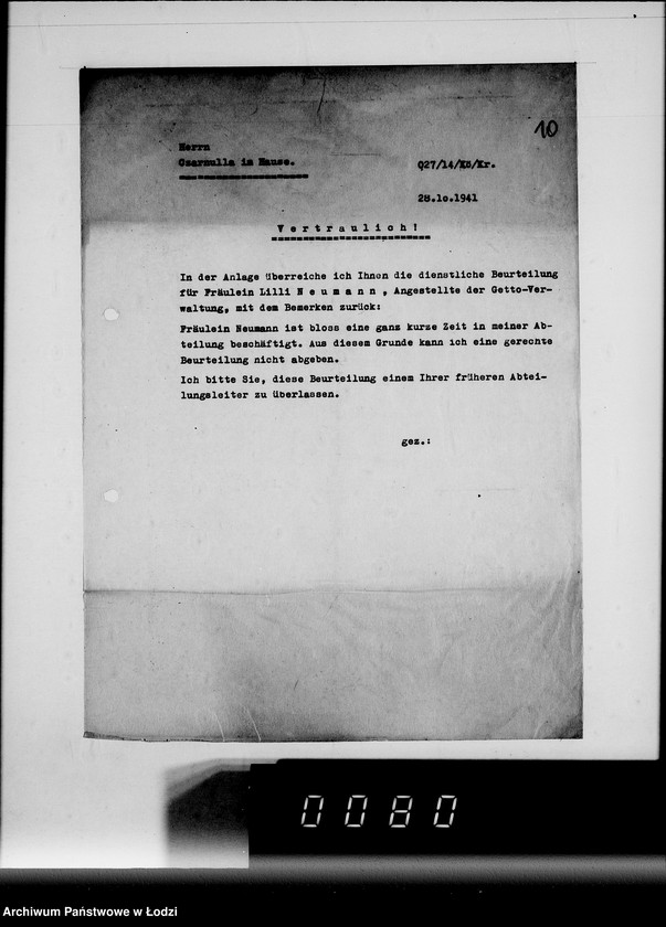 Obraz 14 z jednostki "[Zaświadczenia o zatrudnieniu i wykazy wydanych mebli biurowych dla oddziału osobowego]"