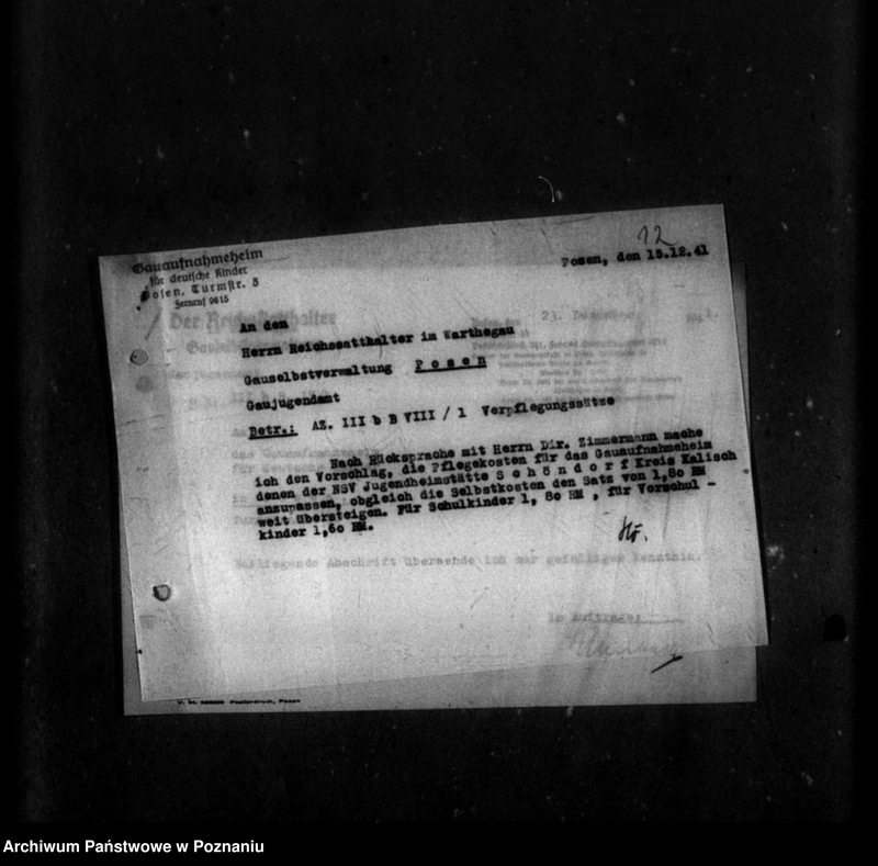 Obraz 16 z jednostki "Schriftwechsel mit Gaujugendamt betreffend ehemalige Heimkinder [Korespondencja w sprawie przyjęcia dzieci oraz ich dalszych losów]."