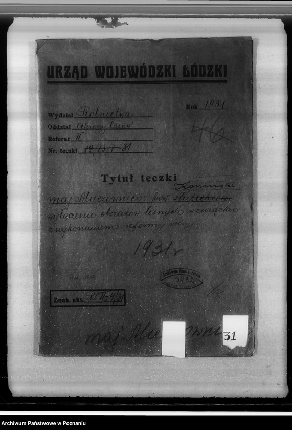 Obraz 4 z jednostki "Majątek Mieczownica powiat koniński wyłączenie obszarów leśnych w związku z wykonaniem reformy rolnej"