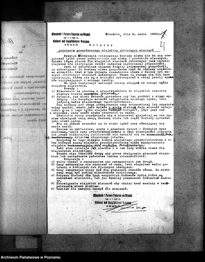 Obraz 9 z jednostki "Sprawy ogólno - administracyjne Mleczarstwo"