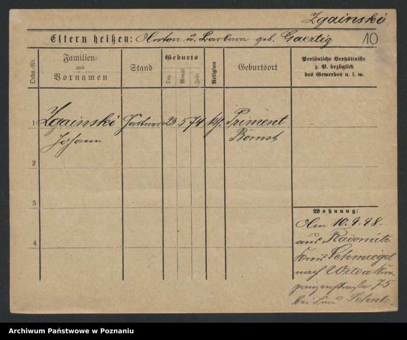 Obraz 12 z jednostki "Zgacinska - Zitzewitz"