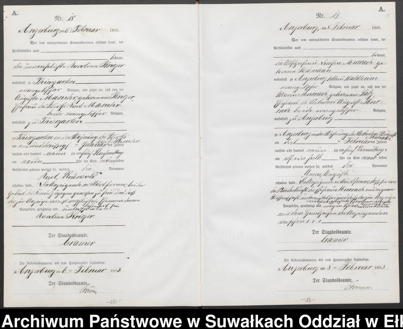 image.from.unit.number "Geburts-Neben-Register des Preussischen Standes-Amtes Angerburg Kreis Angerburg"