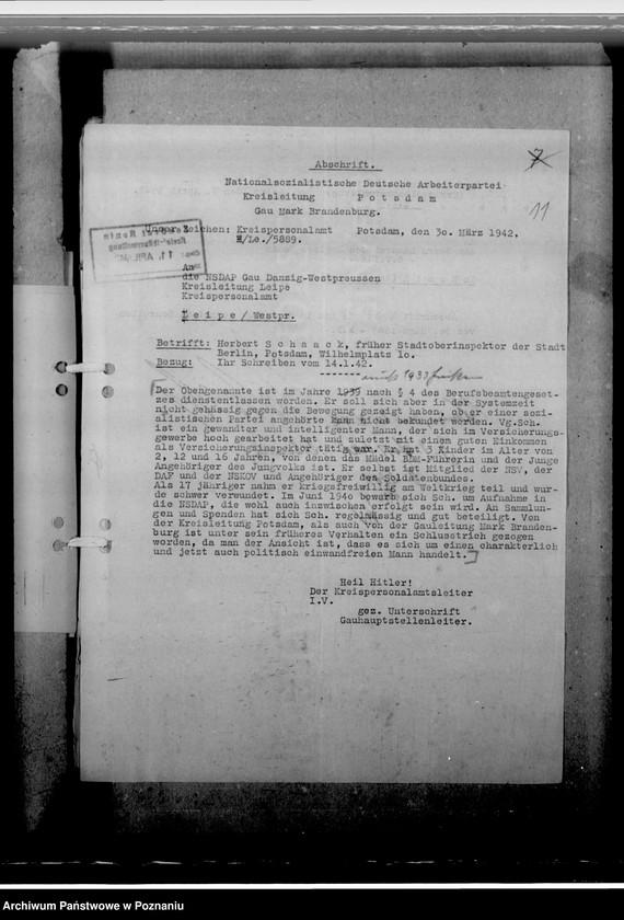 Obraz 15 z jednostki "Schaack, Herbert Amtskommissar"