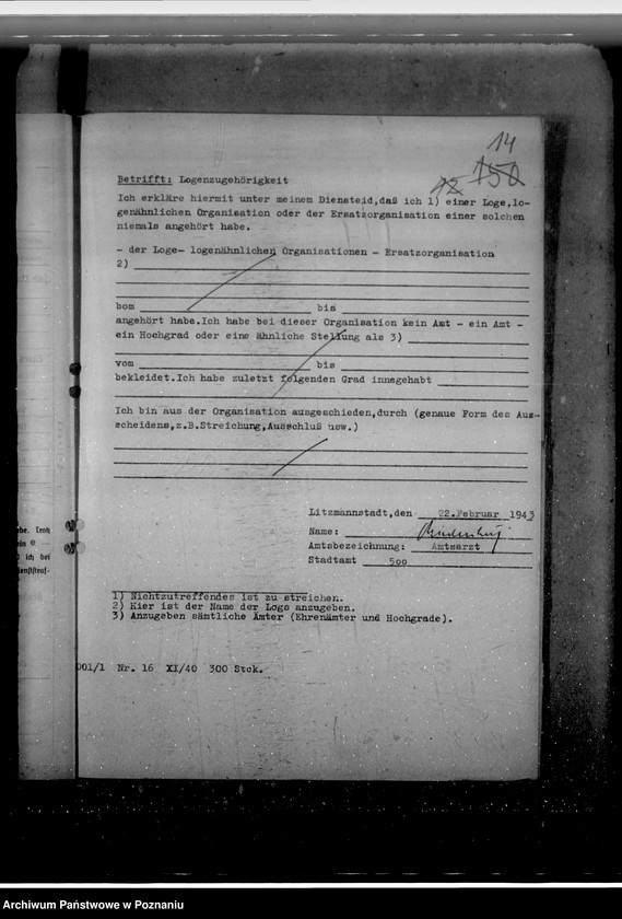 Obraz 18 z jednostki "Berufung zu Beigeordneten der Stadt Litzmannstadt (Łódź)"