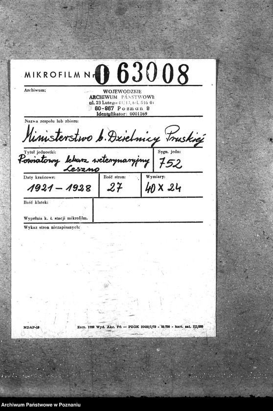 Obraz 2 z jednostki "Pow. lekarz Weterynaryjny Leszno"