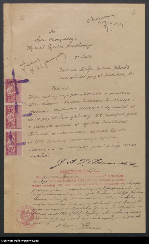 Obraz 12 z jednostki "Teodor Wende – kantor techniczno-handlowy"