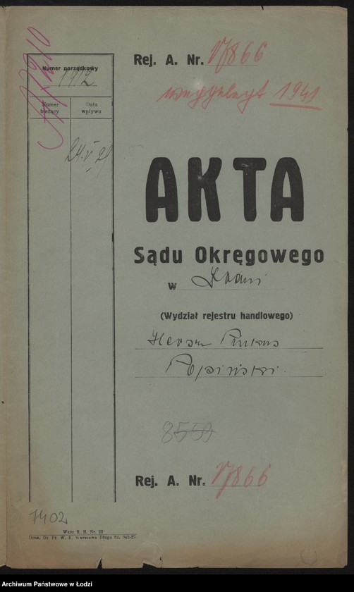 Obraz 2 z jednostki "Hersz Pinkus Popiński- sprzedaż materiałów opałowych, budowlanych i nawozów sztucznych"
