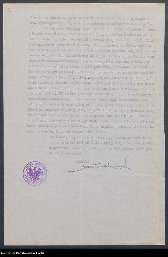 Obraz 4 z jednostki "Cezar Oskar Hachman – wyrób chustek i podszewki"