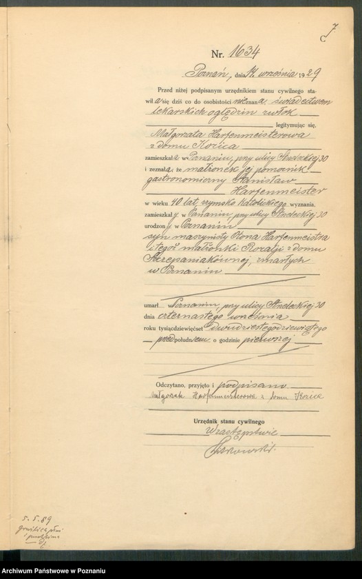 Obraz 9 z jednostki "Księga miejscowa zgonów tom IV [Rejestr główny zgonów]"