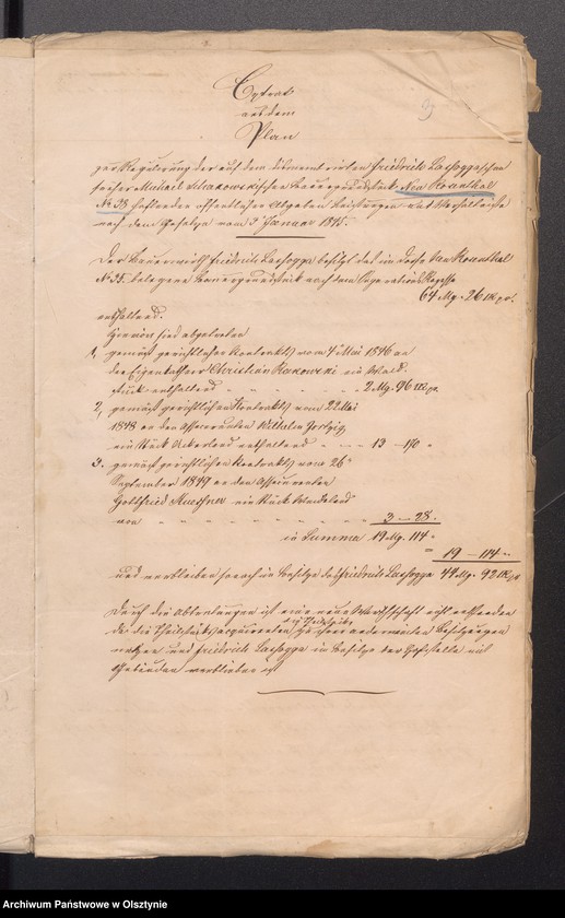 image.from.unit.number "Dismembrationssachen des Bauerngrundstück Neu Rosenthal Nr 38 zwecks Kenntnisnahme des Abgaben Regulirungs Plan durch der Mitglieder des Kirchen Kollegium und Schulvorstan."