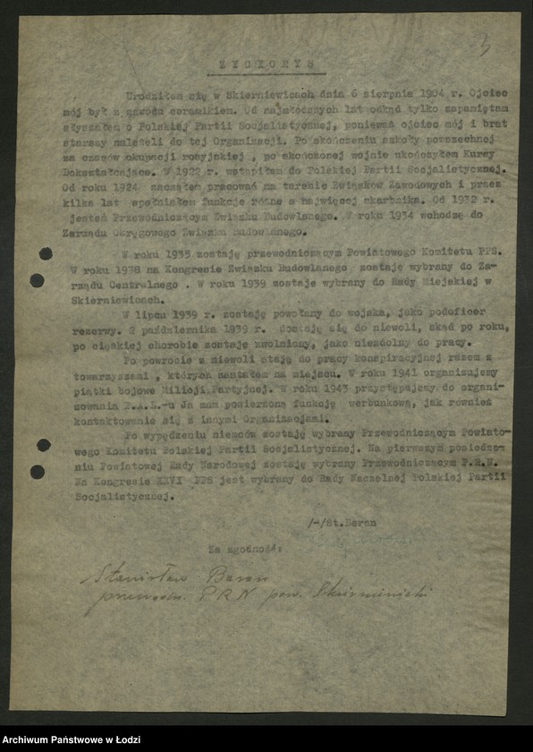 Obraz 5 z jednostki "Życiorysy [działaczy PPS różnych zawodów pełniących funkcje społeczno- polityczne]"