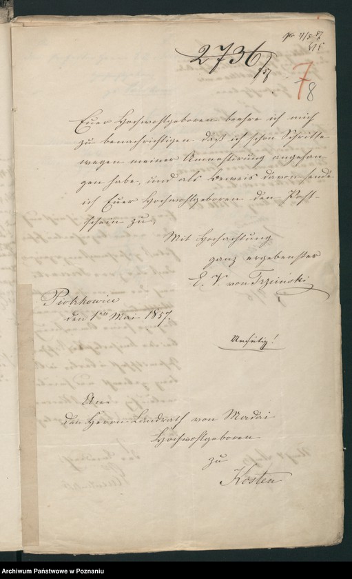 Obraz 14 z jednostki "A. betr. den polnischen Flüchtling Eduard, Vinzent von Trzciński"