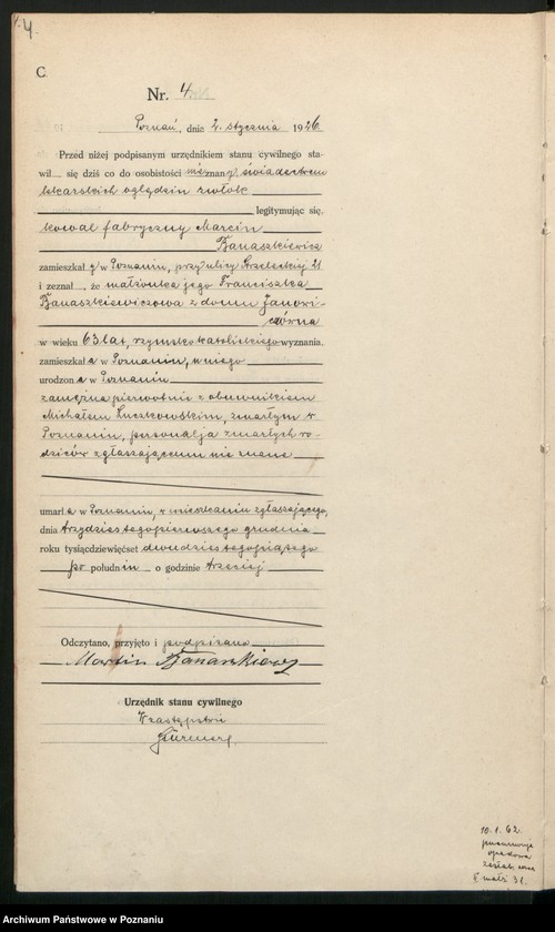 Obraz 6 z jednostki "Księga miejscowa zgonów tom I [Rejestr główny zgonów]"